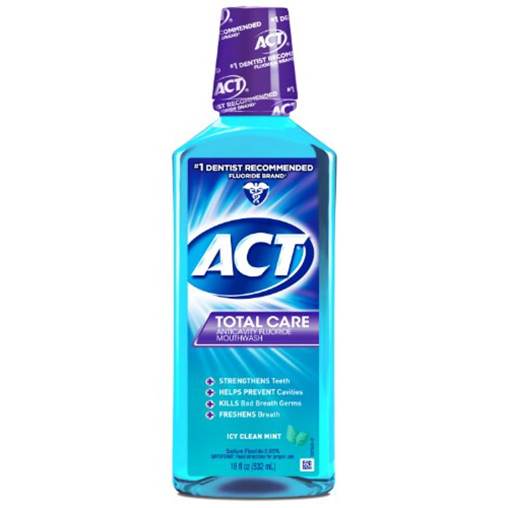 ACT Total Care Mouthwash, Icy Clean Mint,18Ounce Bottle (Pack of 3