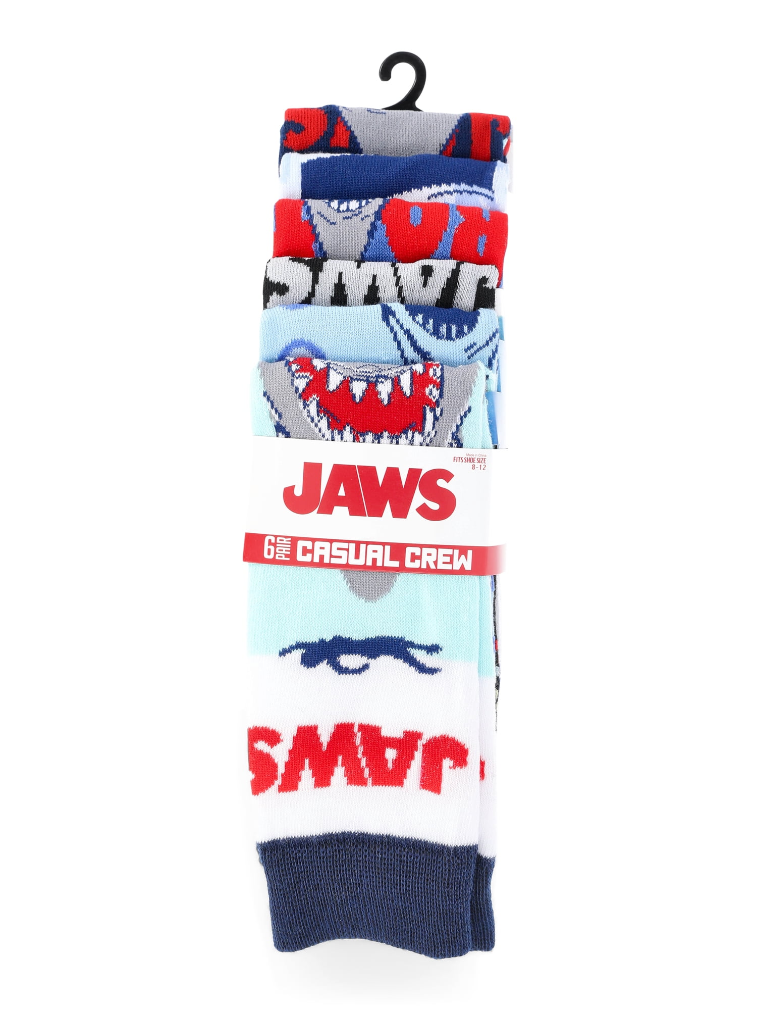 Jaws Men's Crew Socks, Shoe 6-Pack, Sizes 8-12 - Walmart.com
