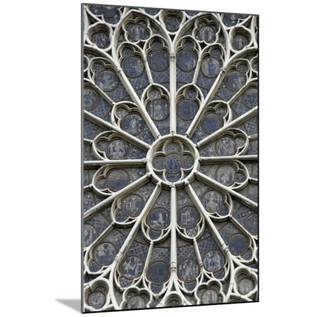 Glass European Mount Europe, France, Paris. Stained glass windows of Notre-Dame Cathedral. Wood Mounted Print Wall Art By Kymri Wilt ()