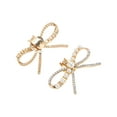 thumbnail image 5 of Unique Bargains 2 Pcs Shoe Accessories Fashionable Pearl Rhinestone Bow with Detachable Clip Shoe Decorations Gold Tone, 5 of 6