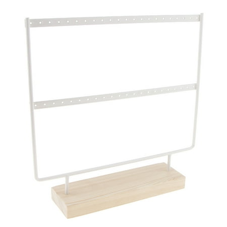 Wooden Keepsake Display Stand - LANBOWO Wooden Earrings Holder 2 Layer 24 Holes Large Capacity Jewelry Display Stand Jewelry New