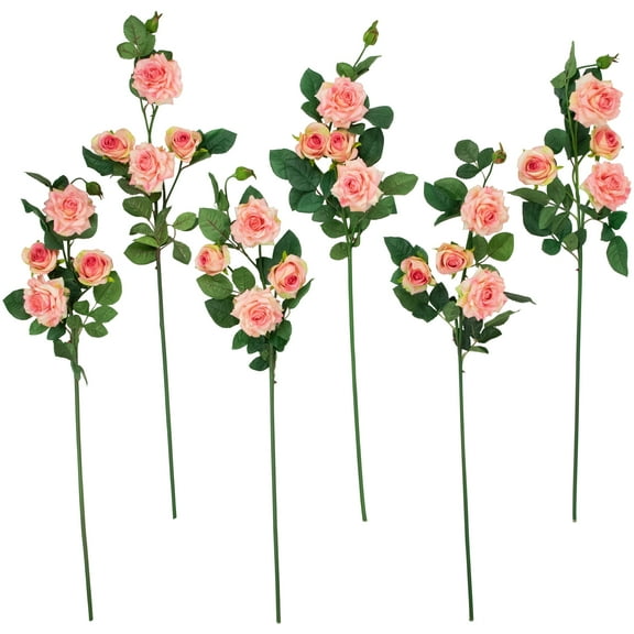 Northlight Real Touch™ Light Pink Artificial Rose Floral Sprays, Set of 6 - 35"