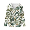 thumbnail image 5 of DISNIMO Leaf Printed Hoodies for Women Waffle Sweatshirts Long Sleeve Pullover Tops V Neck Hooded Sweatshirt for Daily Wear, S, 5 of 7