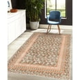 thumbnail image 4 of Floral Decorative Rug, Botanical Design Art Colorful Nasturtium Flowers Garden Art on Dark Background, Quality Carpet for Bedroom Dorm and Living Room, 6 Sizes, Amber Beige, by Ambesonne, 4 of 4