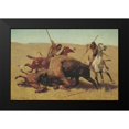 thumbnail image 2 of Remington, Frederic 14x11 Black Modern Framed Museum Art Print Titled - The Buffalo Hunt, 2 of 5