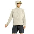 thumbnail image 7 of Men's Thin Style Sun Protection Hooded Jacket UPF 50+ Lightweight Full Zip Long Sleeve Cooling Shirt for Hiking, 7 of 7