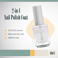 thumbnail image 3 of Duri Clear Base and Top Coat, High Shine Speed Dry Nail Polish, Glossy Finish, Vegan, Quick Drying, 0.45 fl oz, 3 of 6