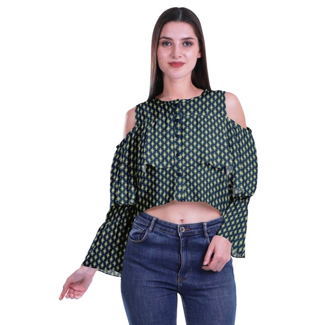Moomaya Plus Size Cold Shoulder Top Printed Ladies Tops Blouses Women Party Tops