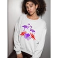 thumbnail image 2 of Purple Flamingos Sweatshirt Women -SPIdeals Designs, Female XX-Large, 2 of 4