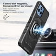 thumbnail image 5 of Compatible for T-Mobile REVVL 6 5G Case with Tempered Glass Screen Protector [Military Grade] Ring Car Magnetic Mount Kickstand Shockproof Phone Cover - Black, 5 of 7