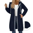 thumbnail image 5 of Long Hoodies for Women Fashion 2026 Full Zip Up Oversized Fleece Lightweight Casual Fall Jacket Coat with Pocket, 5 of 8