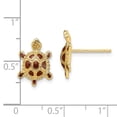 thumbnail image 2 of FB Jewels 14K Yellow Gold Sea Turtle with Spiny Brown Enamel Shell Earrings, 2 of 2