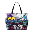 thumbnail image 1 of Goofa The Nightmare Before Christmas Pattern Large Capacity Beach Travel Bag – Waterproof Tote with Multiple Pockets,Nylon Handles, Ideal for Beach, Travel, Pool, and Gym, 1 of 7