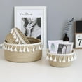 thumbnail image 2 of Greyghost Panier de Rangement Rétro en Corde de Coton avec Franges Panier de Rangement Tissé pour la Maison, 2 of 7