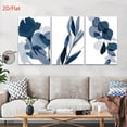 thumbnail image 4 of 2D Flat, [JIT]3pcs/set, 2D Flat canvas paintings- frameless, Blue Leafy Branch Wall Decor - Stylish Home Art for Modern Aesthetics, Posters and prints, Midsummer Festival, All Saints' Day, home deco, 4 of 4
