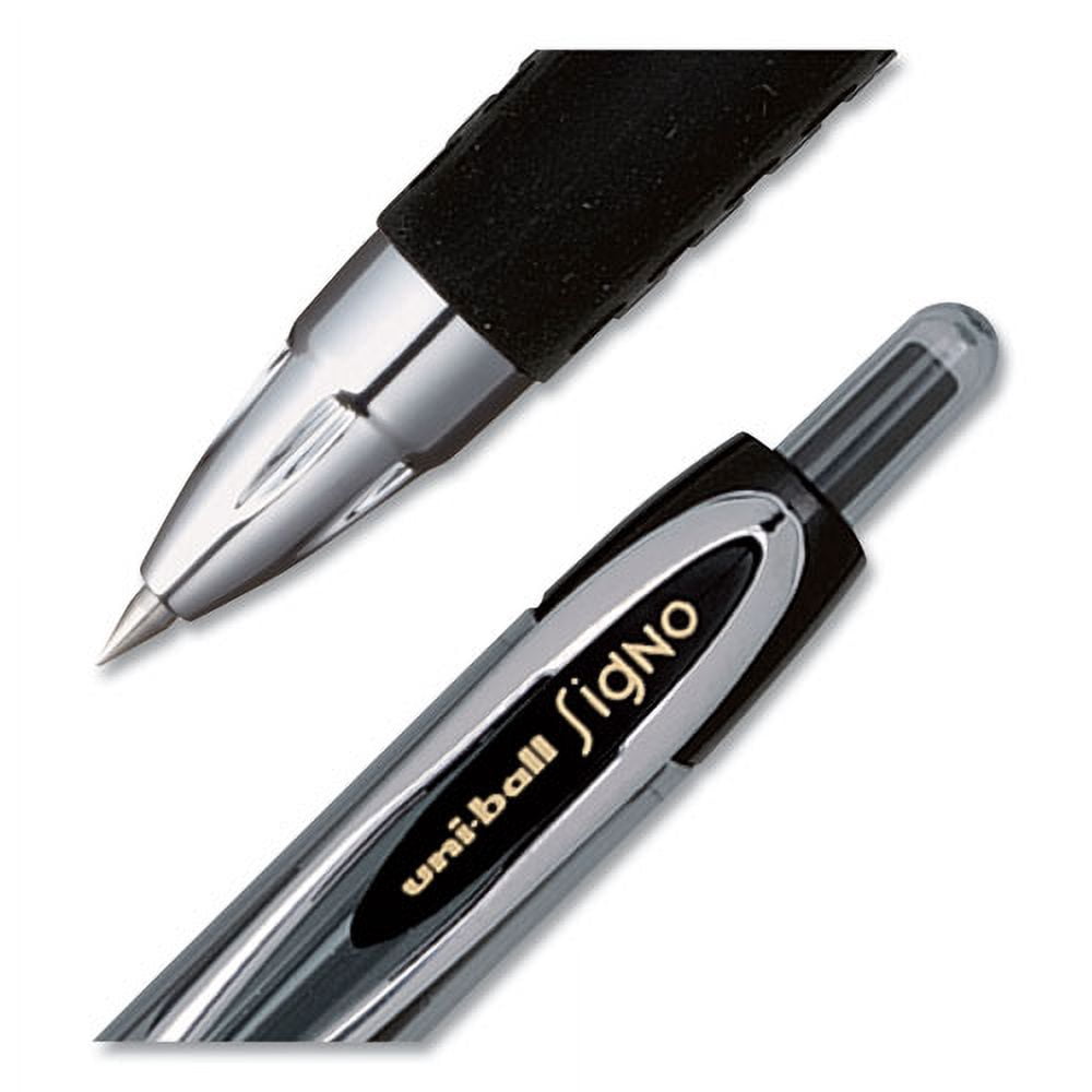 Signo 207 Gel Pen, Retractable, Micro 0.5 Mm, Black Ink, Smoke/black Barrel, Dozen | Bundle of 2 Dozen
