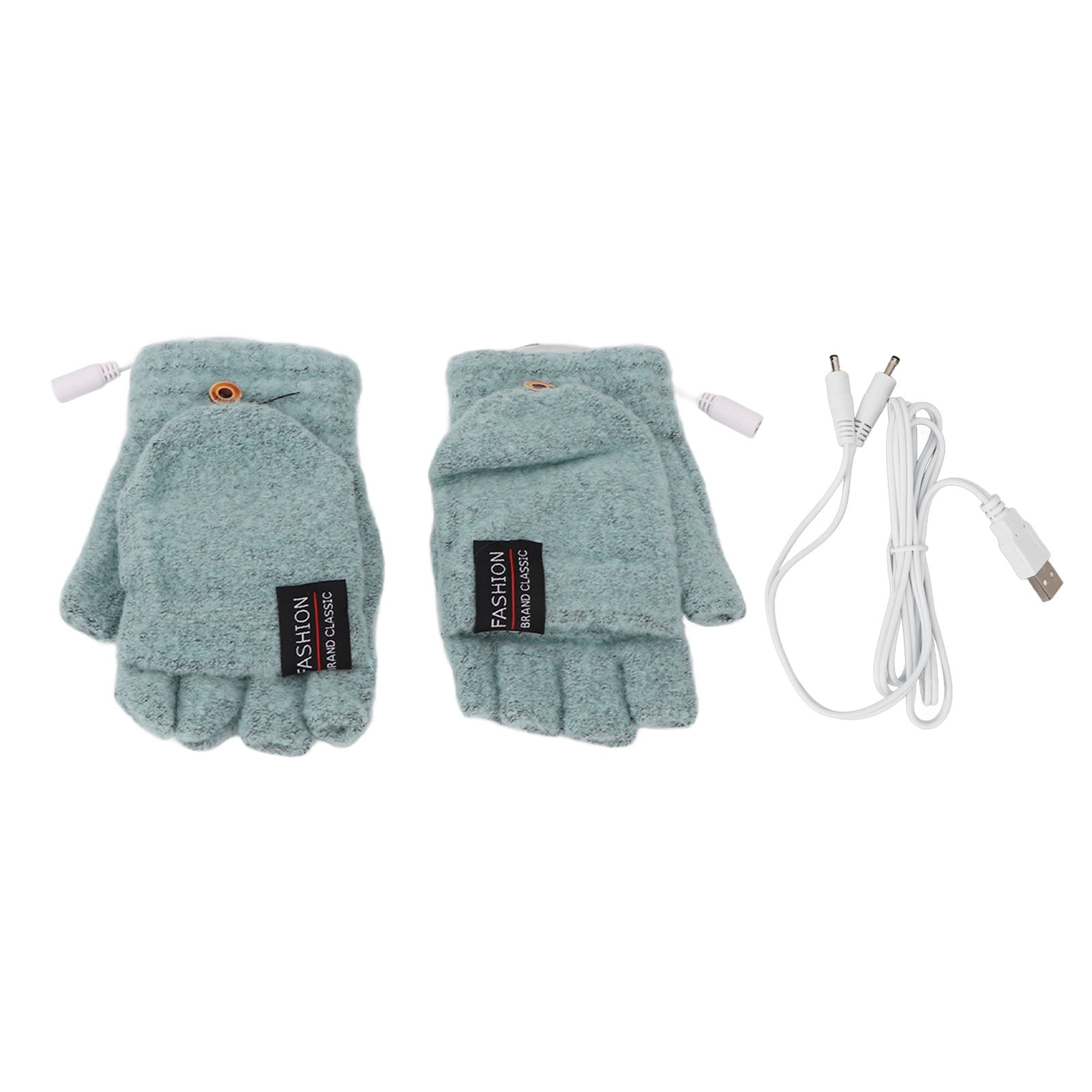 Gants Chauffants USB Demi-mains – Chauffage Double Face, Acrylique, Pour Ordinateur, Jeux, Extérieur, Câble Inclus