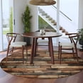 thumbnail image 4 of Western Barn Door Round Area Rugs Collection 8', Vintage Farmhouses Wooden Door Brown Non Slip Indoor Circular Throw Runner Rug Floor Mat Carpet for Living Room Dining Table Bedroom Nursery, 4 of 9