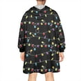 thumbnail image 2 of Wearable Oversized Blanket,Multicolor Christmas Light Pattern Wearable Blanket Hoodie for Adults,Cozy Hooded Blankets with Super Pockets,Super Warm Fuzzy Pullover for Women & Men, 2 of 6