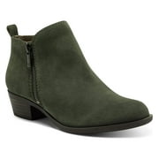Lucky Brand Basel Almond Toe Ankle Booties Olive Night Green Low Cut Booties (7, Olive Night)