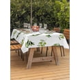 thumbnail image 2 of Outdoor Tablecloth with Umbrella Hole and Zipper, Green Olive Branches Rectangle Table Cloth 60x84 Inch Waterproof Tablecloth, Spring Pastoral Leaves Botanical Picnic Table Cover for Patio Camping, 2 of 7