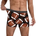 thumbnail image 2 of Kdxio Men's Boxer Briefs with Brown Football On Black Print - Comfortable and Breathable Underwear for Everyday Wear, 2 of 7