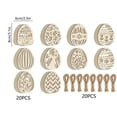 thumbnail image 4 of Darzheoy 20 Sets Wooden Easter Ornaments Decorations DIY Easter Craft Kits Assorted Paintable Unfinished Wood Easter Egg Ornaments for Kids Classroom Home Activity Art, 4 of 7