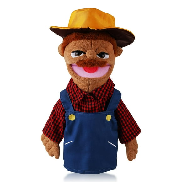 Marioneta de peluche Farmer Hand Puppet ZJoey, 36 cm, con boca de trabajo