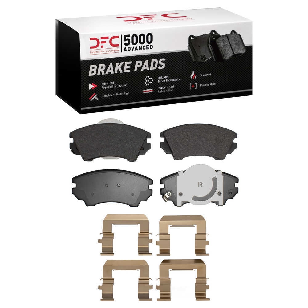 Dynamic Friction Company 1551-1404-01 DFC 5000 Advanced Brake Pads - Ceramic and Hardware Kit - OE