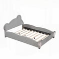 thumbnail image 5 of Full Size Velvet Platform Bed with Storage Pocket, Gray, for Bedroom, 5 of 13
