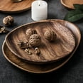 thumbnail image 6 of Travelwant Walnut Wood Dinner Plates, Wood Plates, Wooden Trays Dinnerware, Easy Cleaning & Lightweight for Dishes Snack, Dessert, Unbreakable Classic Charger Plates, 6 of 7