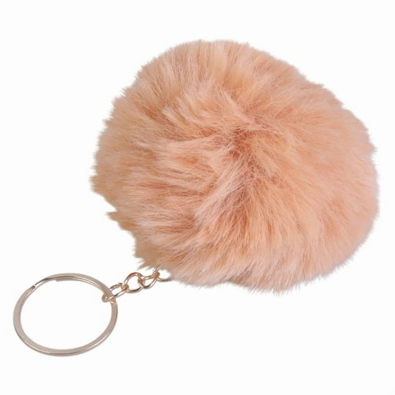 3 Inch Fluffy Plush Pom Pom Keychain Faux Fur Pompoms Ball Pendant Charm for Key Ring for Women Girls Jewelry Bag Access