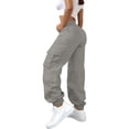 thumbnail image 5 of Sweatpants Women Cargo Pants for Women High Waisted Hiking Pants Baggy Stretchy Wide Leg Streetwear with 6, 5 of 6