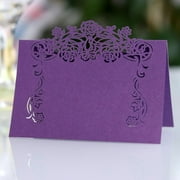 LABSERRON Place Card for Housewarming Dark Purple Iridescent Paper 50Pcs