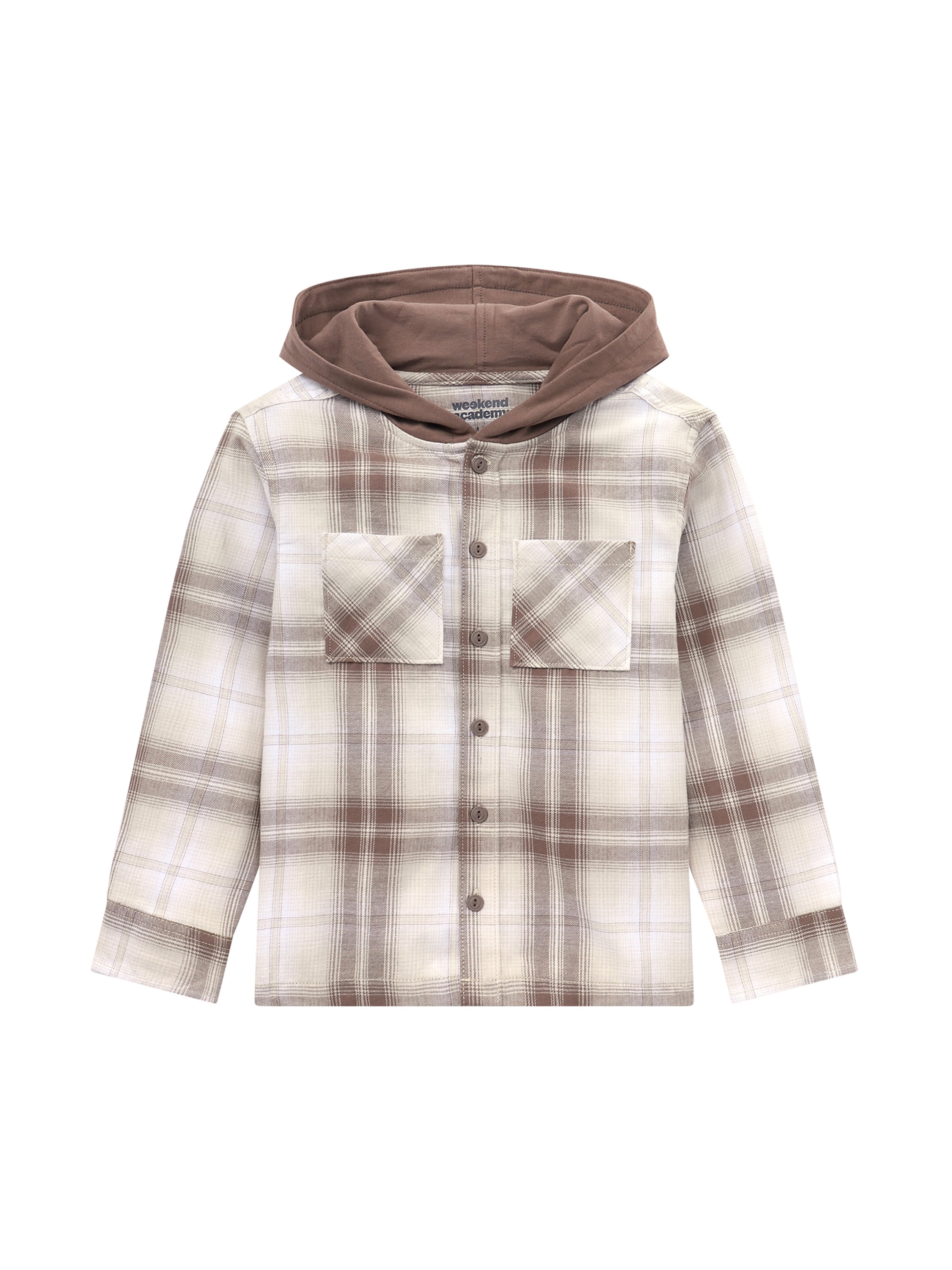 Weekend Academy Boys Hooded Flannel Shacket, Sizes 4-18