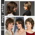 thumbnail image 4 of QUEENTAS Mullet Wig Short Brown Wigs for  Women Synthetic Brown Wig with Bangs Mix Blonde Highlights, 4 of 7
