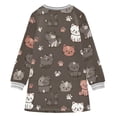 thumbnail image 6 of Girls' long-sleeved dress Cute Cat with Paw Prints Girls' A-line dress with ribbed cuffs Soft and comfortable, 6 of 6