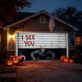 thumbnail image 4 of Creepy Zombie Climber I See You Text Halloween Garage Door Banner Large Outdoor House Exterior Decoration, 4 of 6