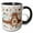 Black/White, variant on 3drose, Letter N Personal Monogram Bear Animal Pattern - Personalized Initial, 11oz Two-tone Blue Mug