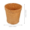 thumbnail image 2 of Basket Trash Can Waste Woven Wicker Bin Garbage Wastebasket Bathroom Rattan Storage Baskets Bedroom Smalllaundry Paper, 2 of 6