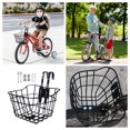 thumbnail image 2 of WUSUOWEI 1Set Front Bike Bucket,Small Metal Wire Front Storage Bucket with Hooks and Screws,Sturdy Structure Strengthened Frame Accessory,Detachable Carrying Panniers for Kids Bike,Cargo Rack, 2 of 9