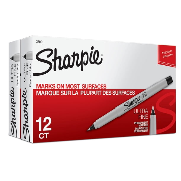 Rotuladores permanentes Sharpie Ultrafine Point, negros, 24 unidades