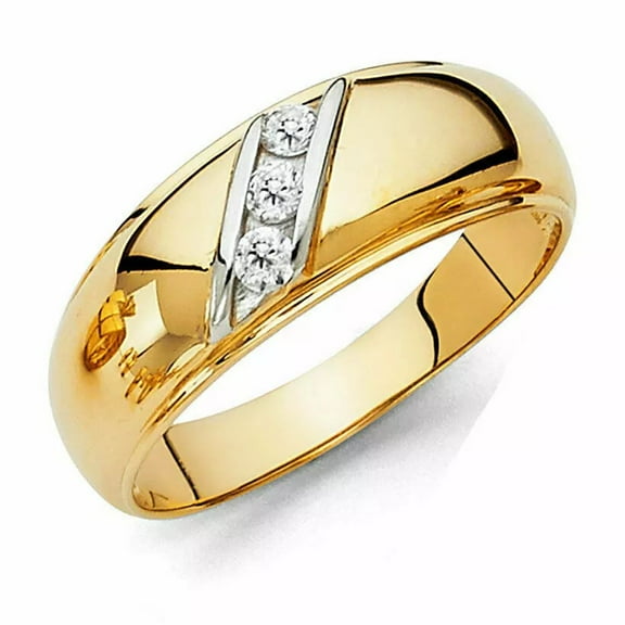 2Ct Round Cut Lab-Created Diamond 14K Yellow Gold Plated Wedding Band Ring Men's
