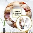 thumbnail image 3 of Designart "Beach Photo Seashell composition I" Animals Rund Mirror For Wall Decor - Large Beige Round Printed Mirror -Coastal Round Living Room Mirror - 23" x 23", 3 of 6