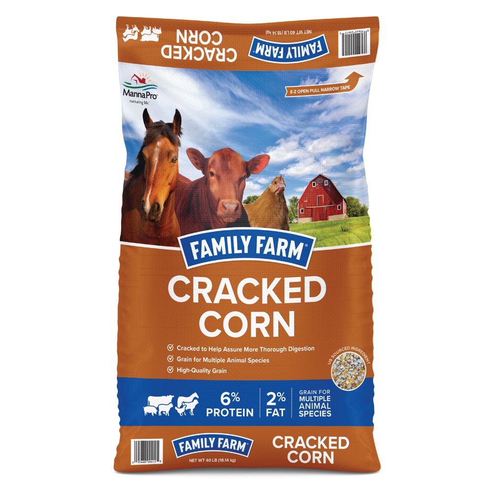 Family Farm Cracked Corn Grain for Multiple Animal Species 40 lb
