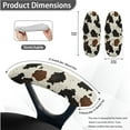 thumbnail image 6 of SCRAWLGOD Cow Print Brown Beige Set of 4 Non-Slip Computer Chair Slipcover with Arm Rest Slipcovers Dustproof Desk Chair Cover Crease Resistant Swivel Chair Protector, 6 of 7