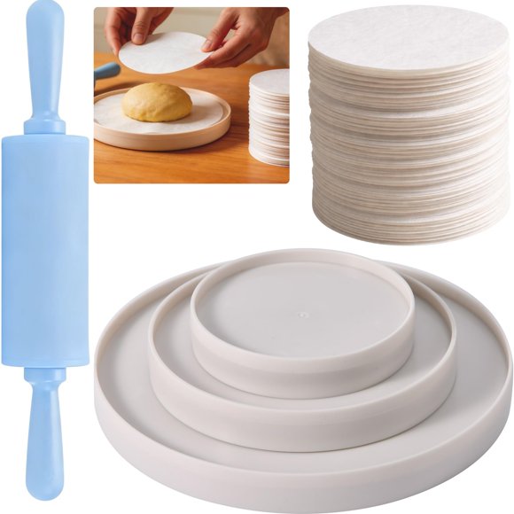 Set de moldes para arepas TraditionTools de 15, 11 y 8 cm con rodillo