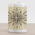 thumbnail image 2 of Compass Ceramic Toothbrush Holder, Vintage Exploration Windrose Design with Tan Background Abstract Elements Theme, Decorative Versatile Countertop for Bathroom, 4.5" X 2.7", Tan Taupe, 2 of 4