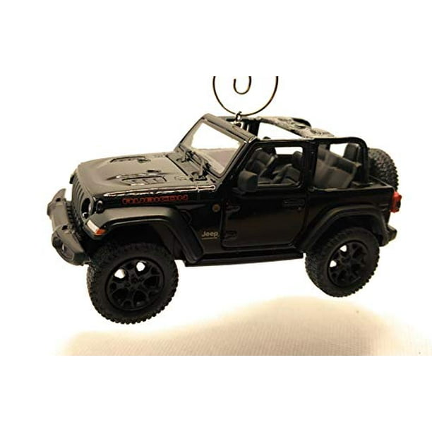 Jeep Wrangler JK SUV Large Christmas Ornament 1:38 Black Topless -  