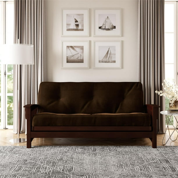 Dhp 8 Inch Independently Encased Coil Futon Mattress Brown Microfiber Walmart Com Walmart Com